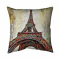 Fondo 26 x 26 in. Abstract Eiffel Tower-Double Sided Print Indoor Pillow FO2774217